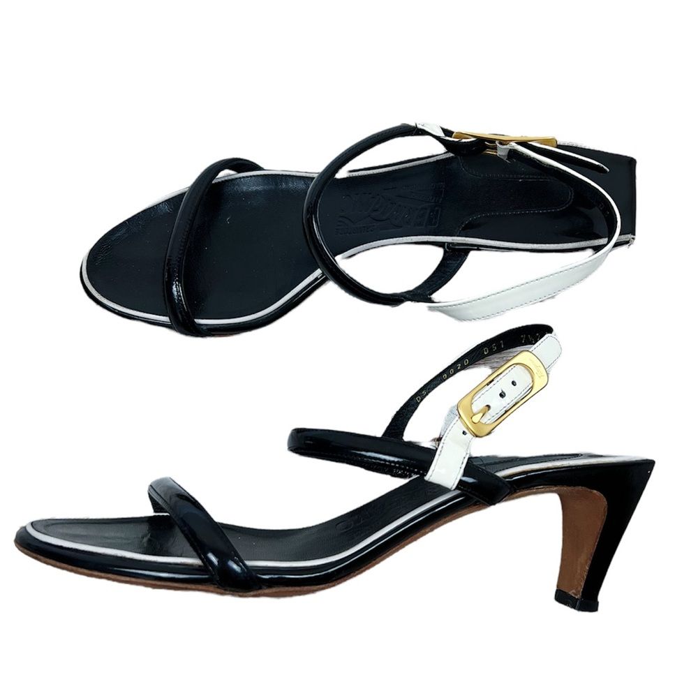 Salvatore Ferragamo Designer Monochrome Vintage Heels Sz 7.5
